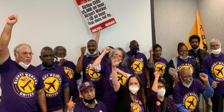 Airport Workers Rally For Better Pay, Working Conditions Nationwide