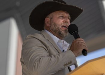 BOISE, ID - JUNE 19: Ammon Bundy announces his candidacy for governor of Idaho during a campaign event on June 19, 2021 in Boise, Idaho. Bundy, best known for his 41-day armed occupation of the Oregon Malheur Wildlife Refuge in 2016, announced his candidacy for governor of Idaho on Saturday. (Photo by Nathan Howard/Getty Images)