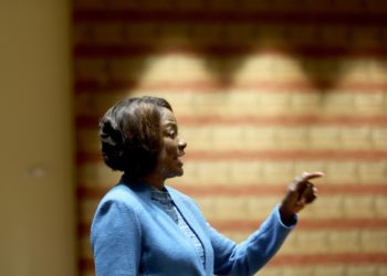 DAVIE, FLORIDA - JANUARY 26: Democratic Senate candidate Rep. Val Demings (D-FL) speaks during a campaign stop with Jewish community leaders at the David Posnack Jewish Community Center on January 26, 2022 in Davie, Florida. Rep. Demings is campaigning to unseat Sen. Marco Rubio (R-FL) in the 2022 Senate race.  (Photo by Joe Raedle/Getty Images)