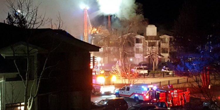 Crews respond to a fire at Boulder housing complex Friday morning