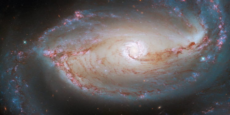 Hubble used two instruments to image this beautiful galaxy