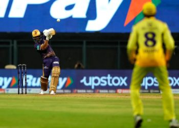 Ajinkya Rahane bating against Chennai. Pic: IPLT20.COM