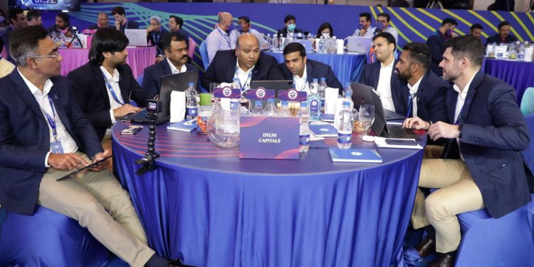 Delhi Capitals (DC) during the IPL 2022 auction. Pic: BCCI