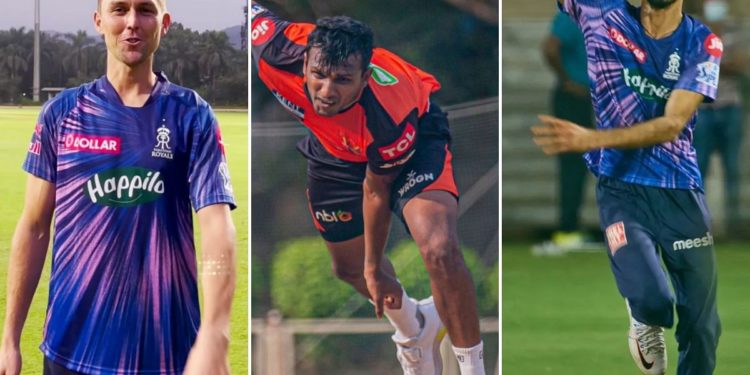 T Natarajan will be keen to get some wickets under his belt in IPL 2022 (Credit: @rajasthanroyals/@sunrisershyd