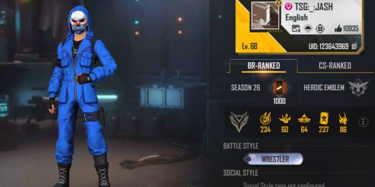 TSG Jash's Free Fire ID (Image via Garena)