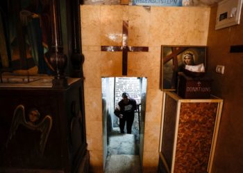 Easter chants echo in ancient cistern near birthplace of Christianity
