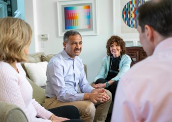 California Democrat Asif Mahmood with supporters