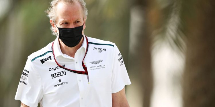 Andrew Green, Technical Director of Aston Martin F1 Team, walks in the Paddock during Day Two of F1 Testing at Bahrain International Circuit on March 13, 2021 (Photo by Mark Thompson/Getty Images)
