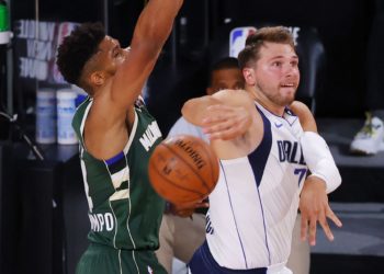 Giannis Antetokounmpo (left) and Luka Doncic could be the biggest rivalry in the next 10 years, according to Nick Wright. [Photo: Bleacher Report]