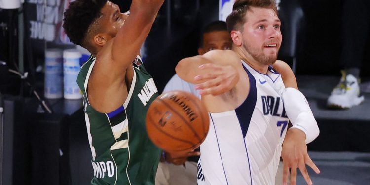 Giannis Antetokounmpo (left) and Luka Doncic could be the biggest rivalry in the next 10 years, according to Nick Wright. [Photo: Bleacher Report]