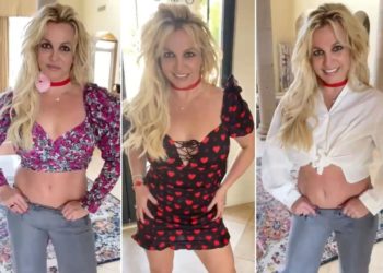 Pregnant Britney Spears models outfits before she starts 'showing'