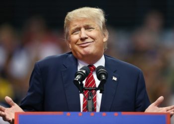 DALLAS, TX - SEPTEMBER 14:  Republican presidential candidate Donald Trump speaks during a campaign rally at the American Airlines Center on September 14, 2015 in Dallas, Texas. More than 20,000 tickets have been distributed for the event.  (Photo by Tom Pennington/Getty Images)