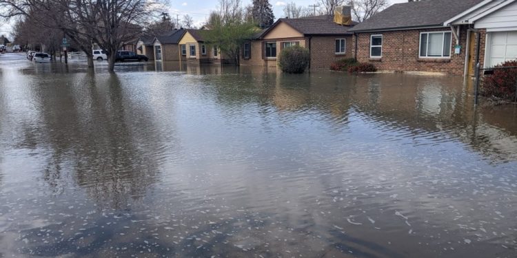 Water main break in north Denver washes away part of road, partially submerges cars