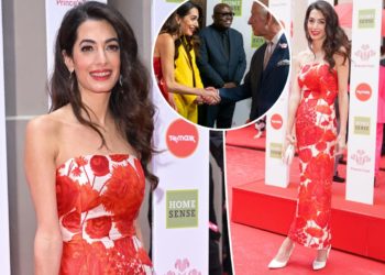 Amal Clooney wears floral gown at Prince's Trust Awards