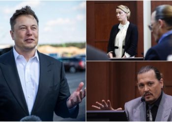 Elon Musk, Amber Heard, and Johnny Depp (Image via Sportskeeda and Getty Images)
