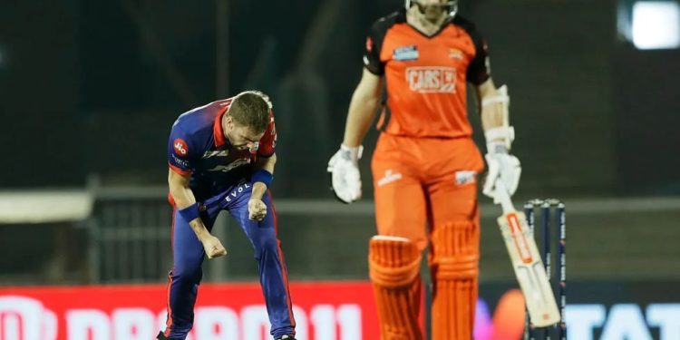 Kane Williamson was caught behind off Anrich Nortje's bowling [P/C: iplt20.com]