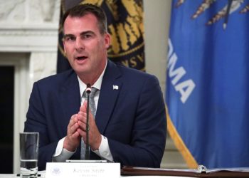 WASHINGTON, DC - JUNE 18:  Governor Kevin Stitt (R-OK) speaks during a roundtable at the State Dining Room of the White House June 18, 2020 in Washington, DC. President Trump held a roundtable discussion with Governors and small business owners on the reopening of Americanâ€™s small business. (Photo by Alex Wong/Getty Images)