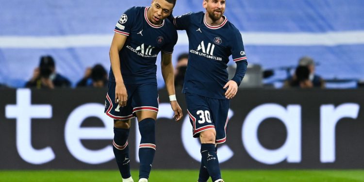 Kylian Mbappe (left) and Lionel Messi (right)