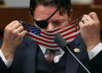 US Representative Dan Crenshaw attends a House Homeland Security Committee hearing about "Worldwide threats to the Homeland" on Capitol Hill on September 17, 2020 in Washington, DC. (Photo by Chip Somodevilla / POOL / AFP) (Photo by CHIP SOMODEVILLA/POOL/AFP via Getty Images)