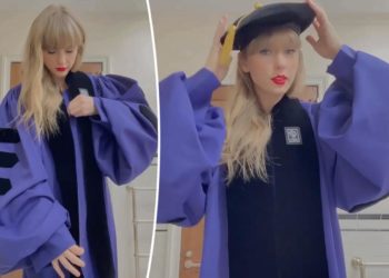 Taylor Swift wears first cap and gown at NYU graduation