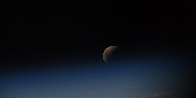 This is how the lunar eclipse looked from space