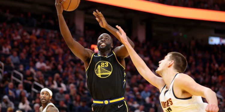 Draymond Green in action during Denver Nuggets v Golden State Warriors - Game One