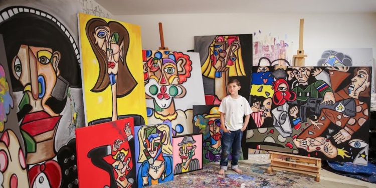 Ten-Year-Old Prodigy Andres Valencia Evokes George Condo, Picasso, In Vibrant Paintings, Including Visceral Contemporary ‘Guernica’ Confronting Invasion Of Ukraine