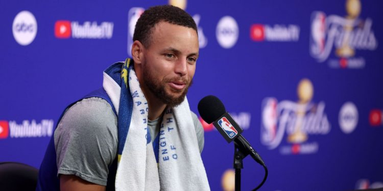 Golden State Warriors superstar Steph Curry at the 2022 NBA Finals - Media Day