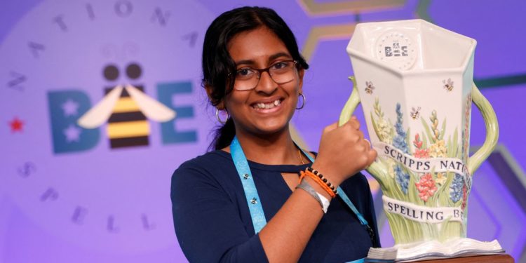 U.S. national spelling bee champ is Harini Logan of Texas in historic win