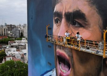 Giant new mural celebrates ‘warrior’ Maradona in Buenos Aires