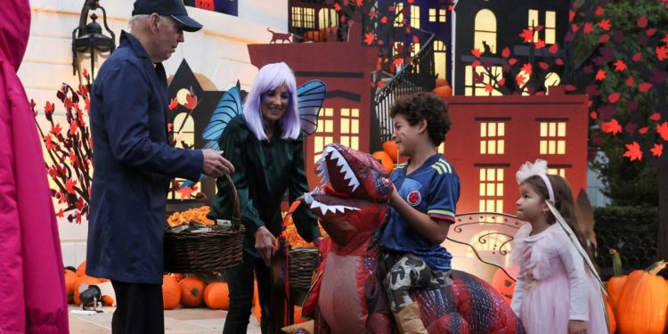 Bidens celebrate their first Halloween at the White House