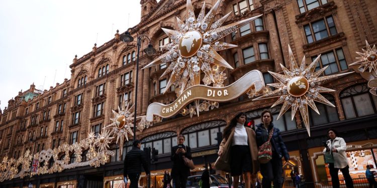 Dior transforms Harrods in London with glittering holiday light display