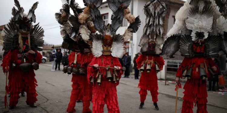Bulgarians ward off evil spirits in ancient winter festival