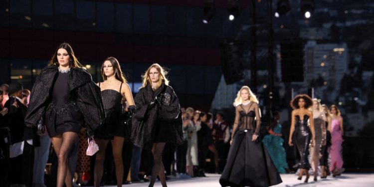 Versace reaches for new heights with starry LA rooftop show