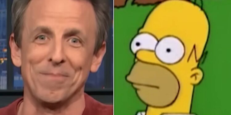 D'OH! Seth Meyers Spots A Classic 'Simpsons' Moment From Joe Biden