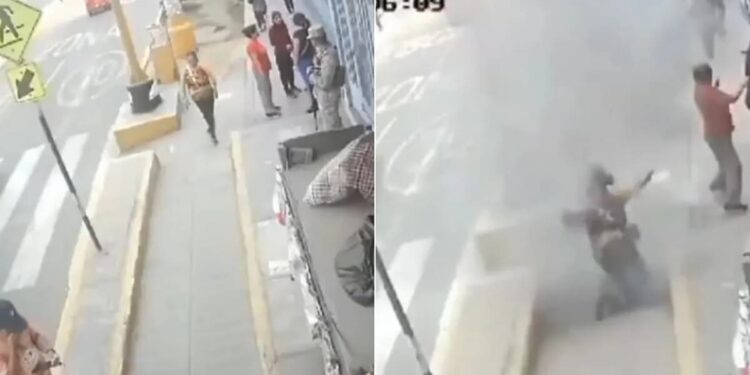 Woman Plunges Into Electrical Box During Sidewalk Blast In Peru